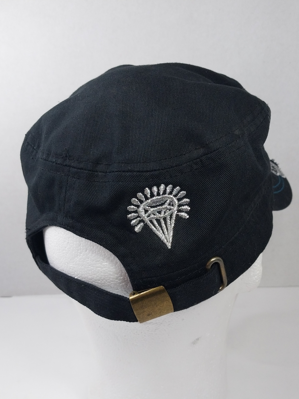 Leader Sugar Skull Embroidered Rhinestone Distressed Cadet Hat Adjustable cap - Picture 7 of 13